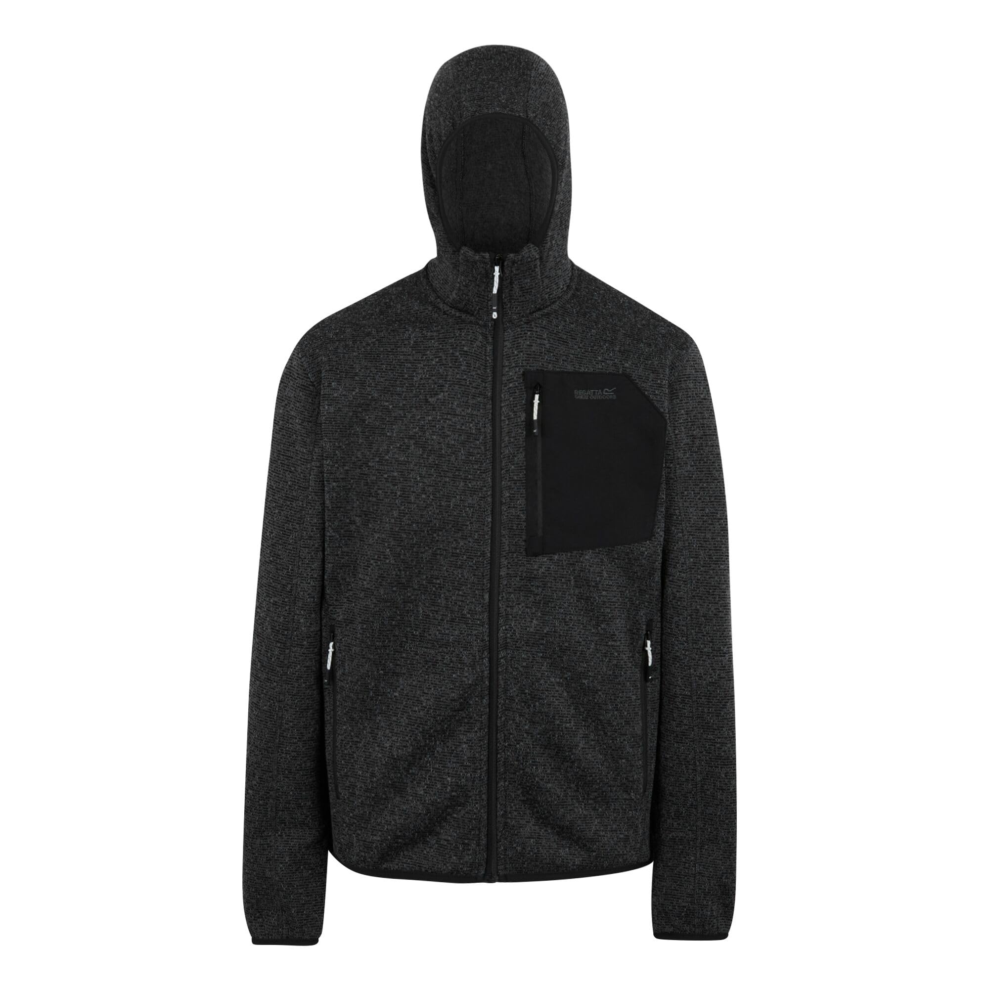 Regatta Mens Hood Newhill Full Zip Fleece Top