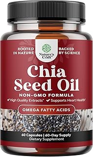 Chia Seed Oil Extract Capsules - Plant Based Omega 3 6 9 Supplement and ...