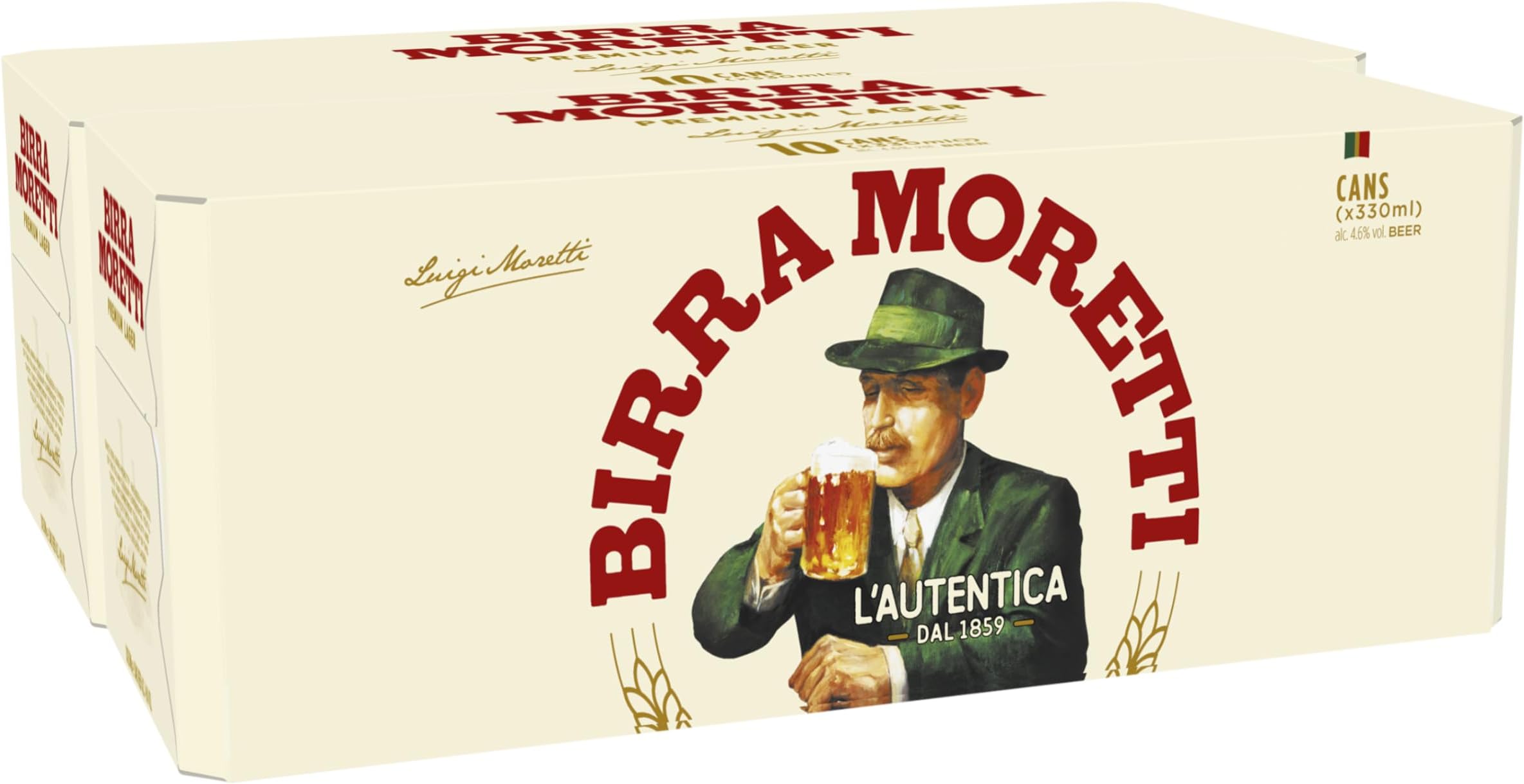 Birra Moretti Lager Beer, 330 ml (Pack of 20)