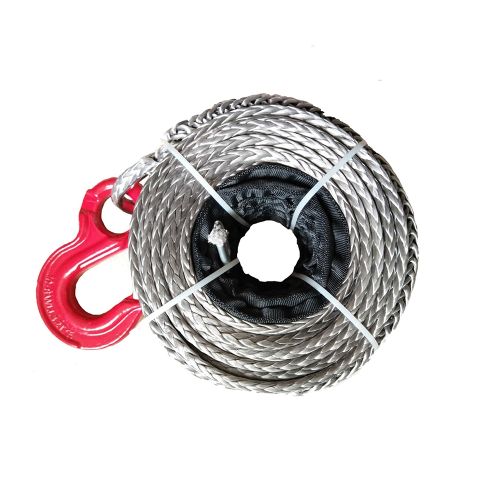 Mthckxjbsuz Grijs Winch Rope, Winch Line Uhmwpe Rope, 10Mm * 28M Synthetic/Uhmwpe With Wll 2T Hook(Grijs)
