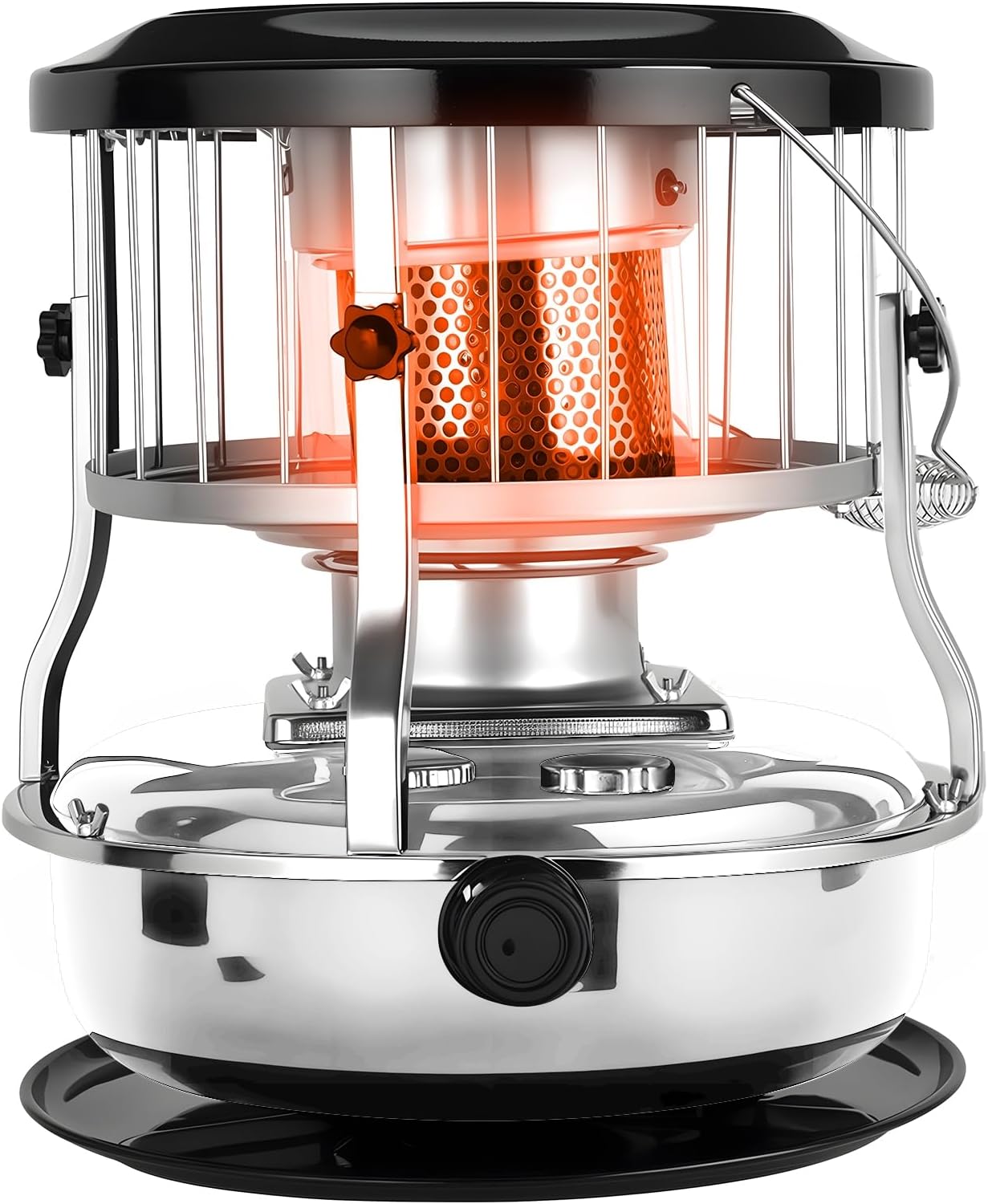 2 in 1 Portable Kerosene Heater & Stove, 9000 BTU, Non-Electric Portable Indoor Outdoor Kerosene Radiant Heater for Camping, Hunting, Cooking, Home, Garage, and Emergency Preparedness White