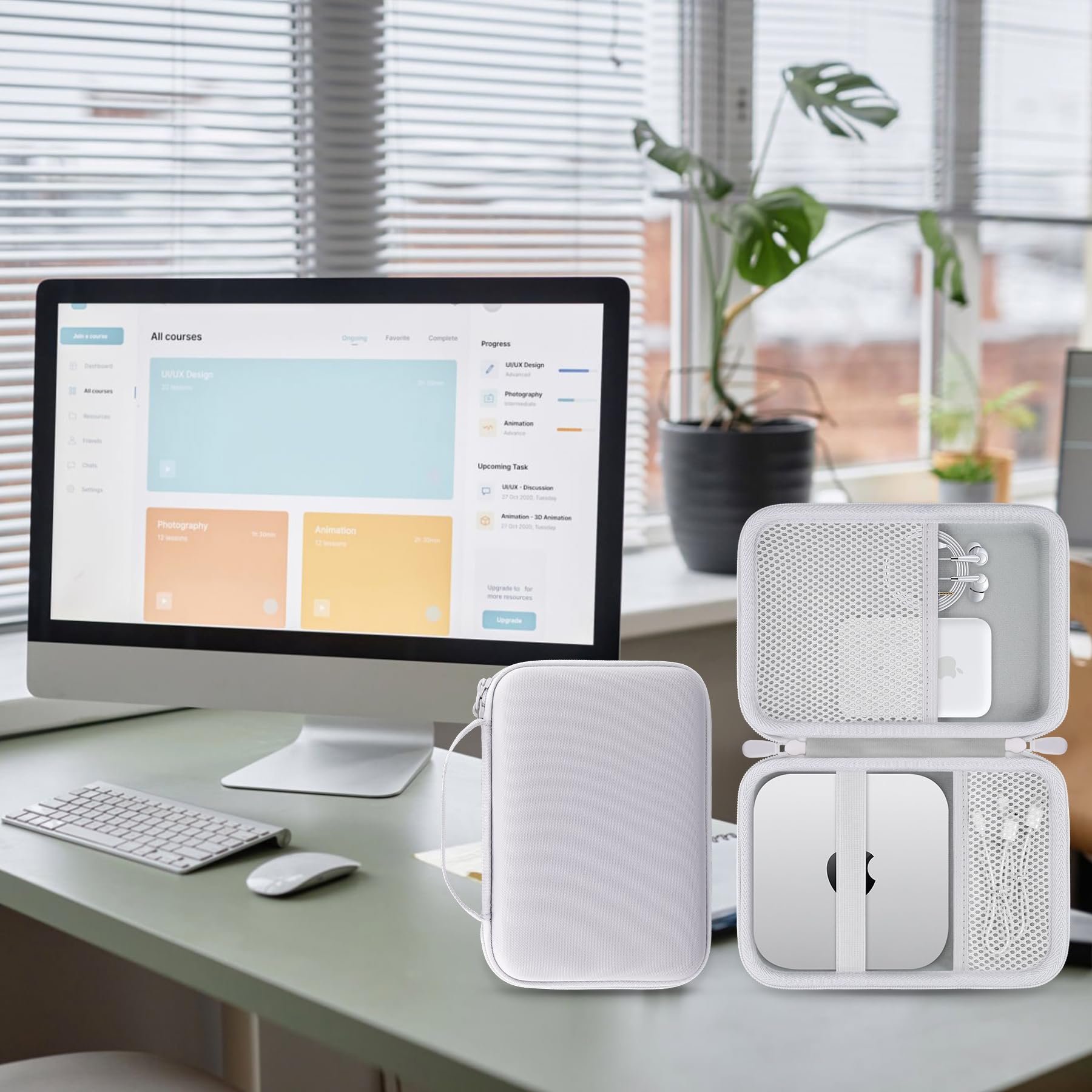 co2CREA Dur Étui de Voyage Rigide Housse Cas Coque pour 2024 Apple Mac Mini M4/M4 Pro Desktop Computer(boîte Seule,Case Only)