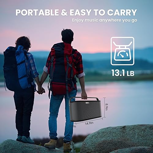 Miniatura 7 de RHM Altavoz Bluetooth K888, máquina de karaoke con sonidos potentes y claros, 2 micrófonos inalámbricos y ajuste de ecoagudosbajos, 8 horas de