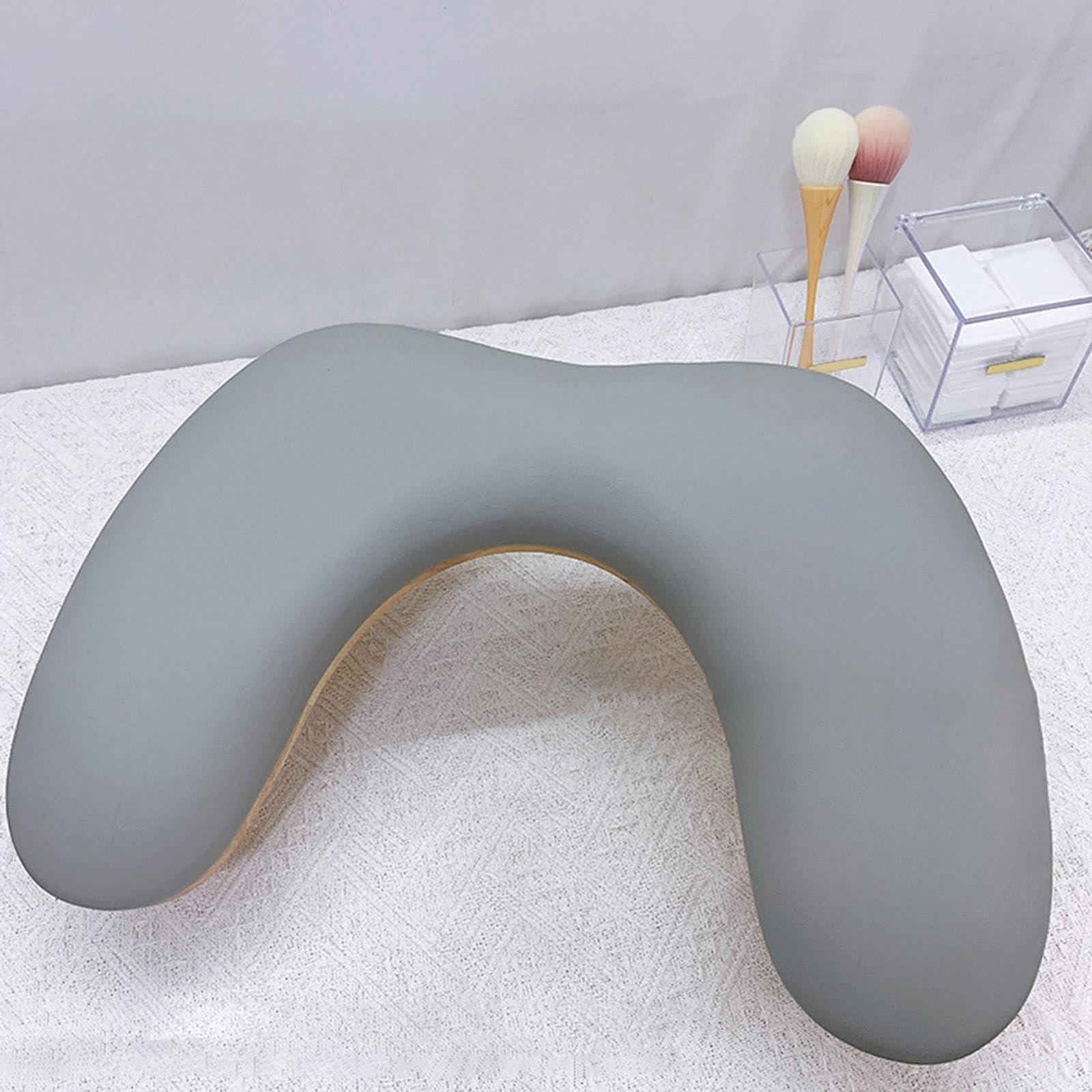 Reposabrazos para Manicura, Reposamanos para Uñas, Soporte para Uñas, Almohada Portátil para Manicura, Almohada para Uñas para Uso en Interiores Y Tie, gris