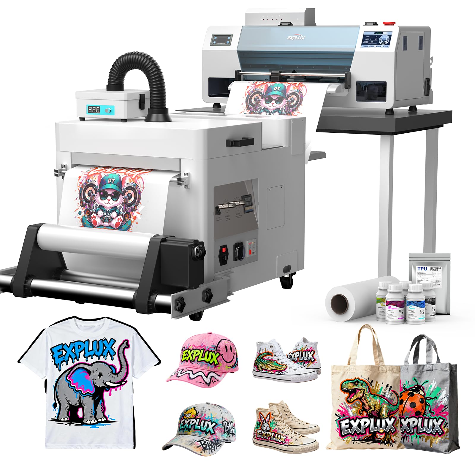 EXPLUX A3 DTF Printer i3200HD Printhead I13 Bundle with Shaker Dryer