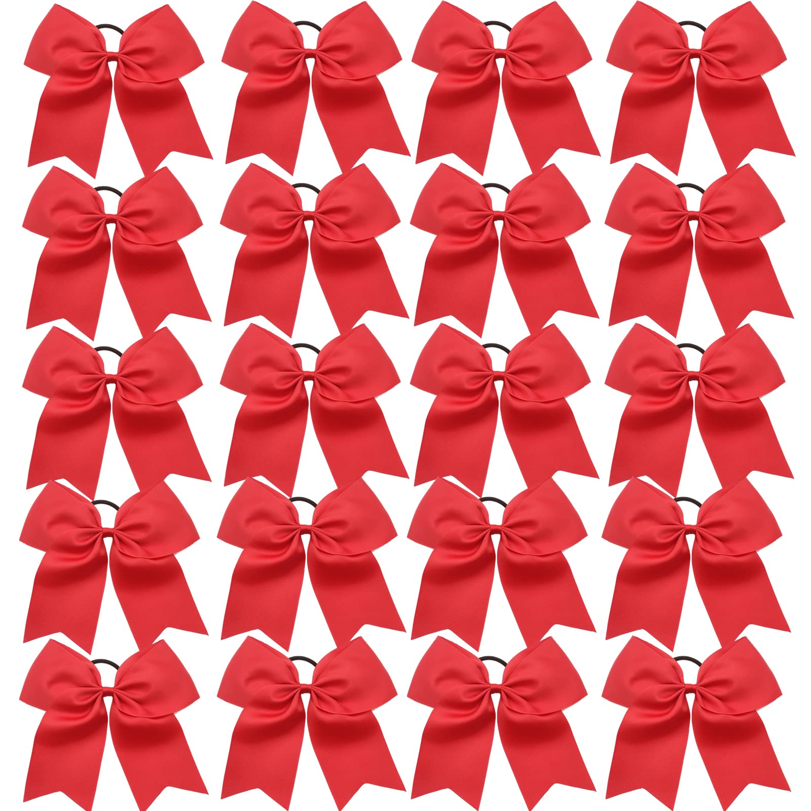 20pcs 8" Large Red Cheer Bows for Girls, Hand-made Grosgrain Ribbon Hair Accessories for Teen Girls Softball Cheerleader Sports (red2 (Pack of 20))