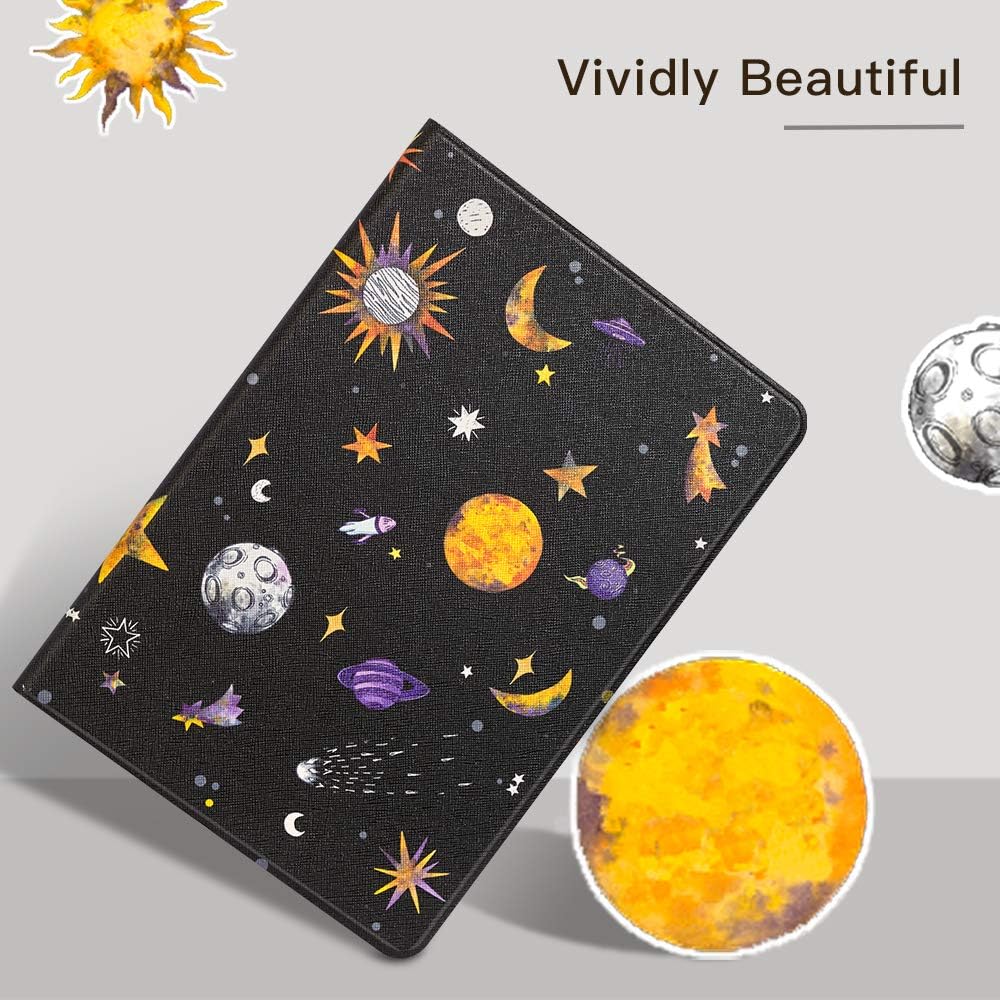 ESR Illustrator Stand Case for 10.2" 8th Gen (2020)/7th Gen (2019), [Book Cover Design] [Multi-Angle Viewing Stand] [Auto Sleep/Wake], Colorful Cosmos