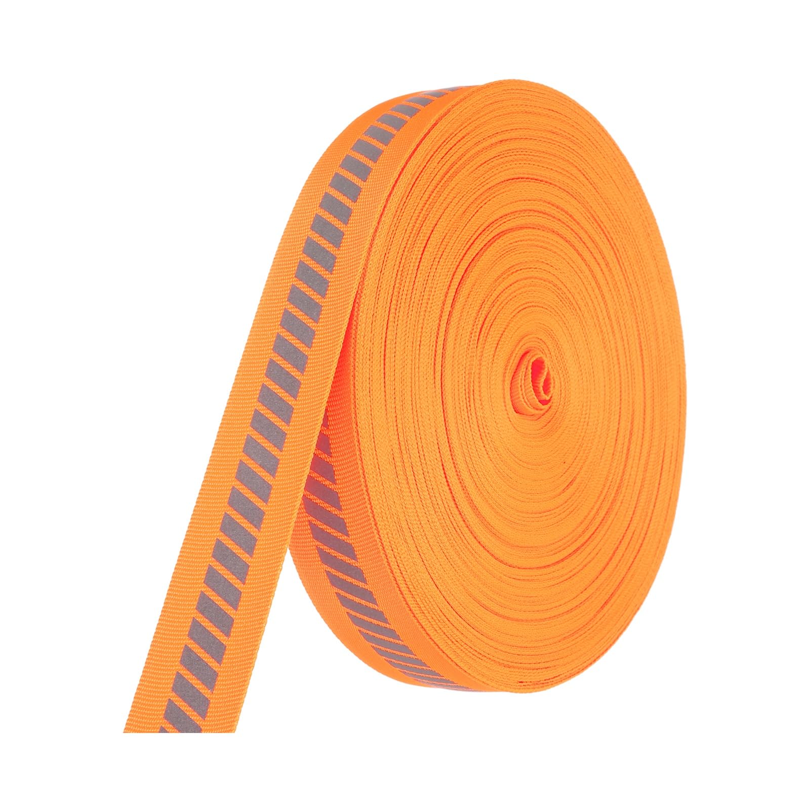 PATIKIL Reflective Tape Strip, 25mm x 45m High Visibility Fabric Stripe Florescent Webbing Ribbon Sew on Warning Safety Tape for Bags Clothing Raincoats, Orange(150FT)