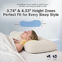 Vista 7 de Almohada para Durmientes de Lado – Almohada cervical ergonómica suave para aliviar el dolor de cuello, funda de almohada sin cremallera de seda