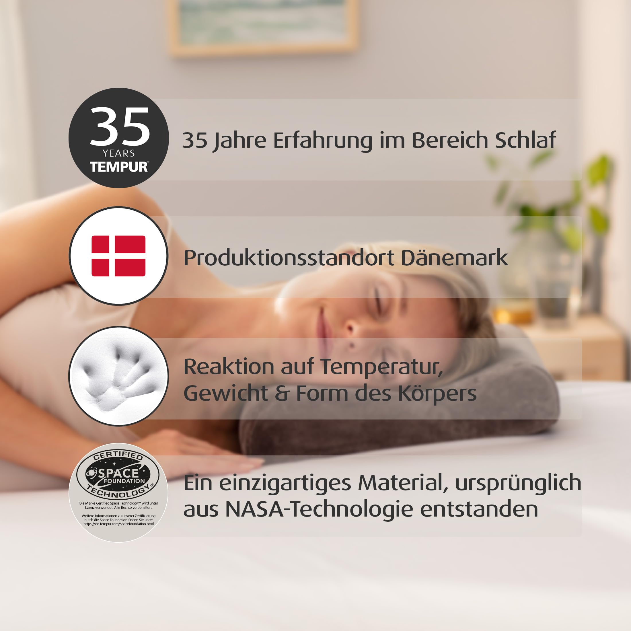TEMPUR Reisekissen Memory Foam, ergonomisches Reise-Nackenkissen inkl. Tragetasche, Anthrazit, Größe 25 x 31 x 10/7 cm