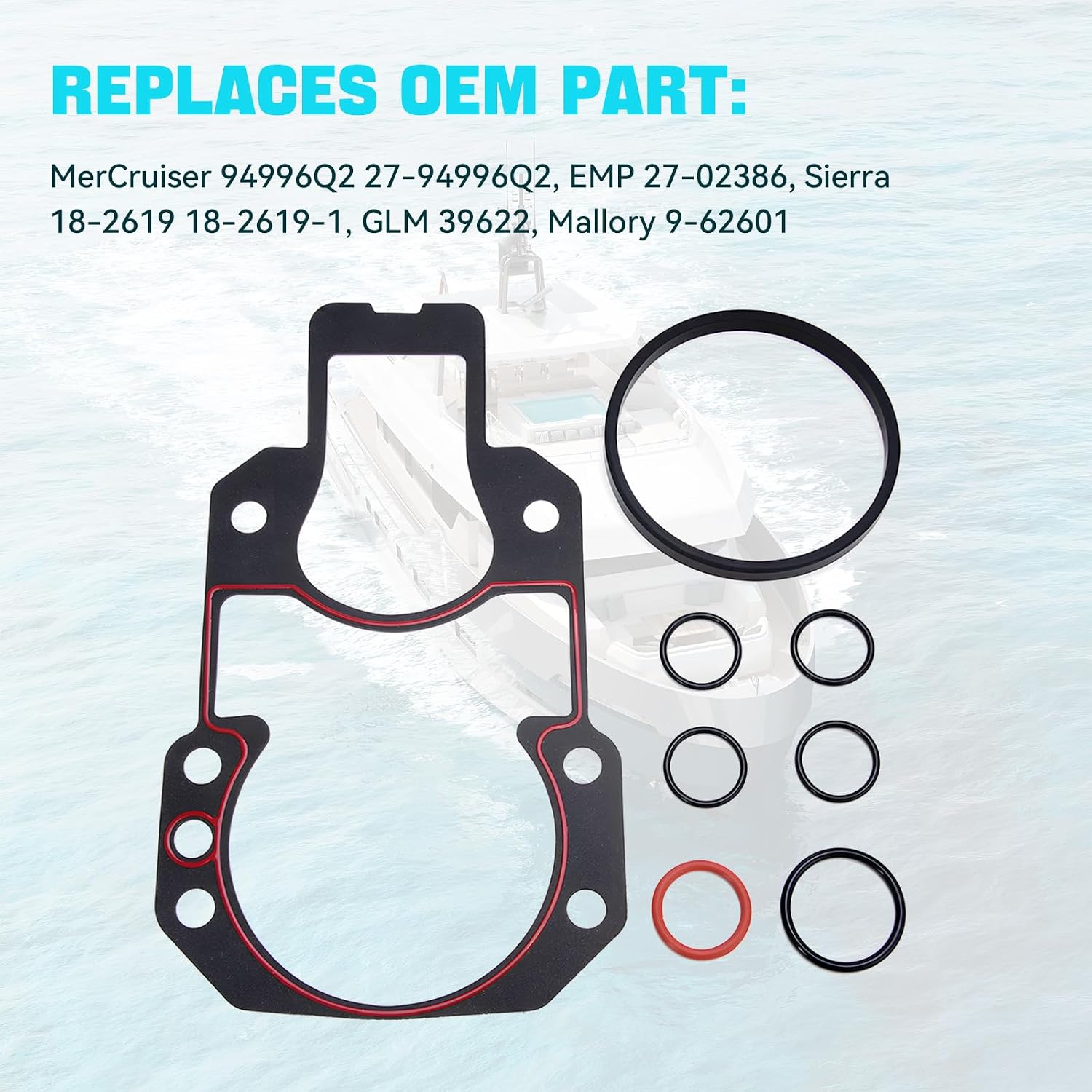 27-94996Q2 94996T2 Sterndrive Outdrive Mounting Gasket Kit Set Outdrive Gasket Kit for MerCruiser R MR and Alpha Gen I and II Drives Sierra18-2619