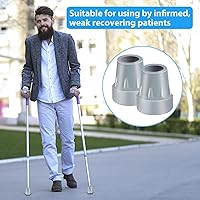 Vista 6 de Puntas de muletas, paquete de 4 puntas de goma resistentes de 7/8 pulgadas, puntas de caña de goma de repuesto para bastones de caminar, bastones