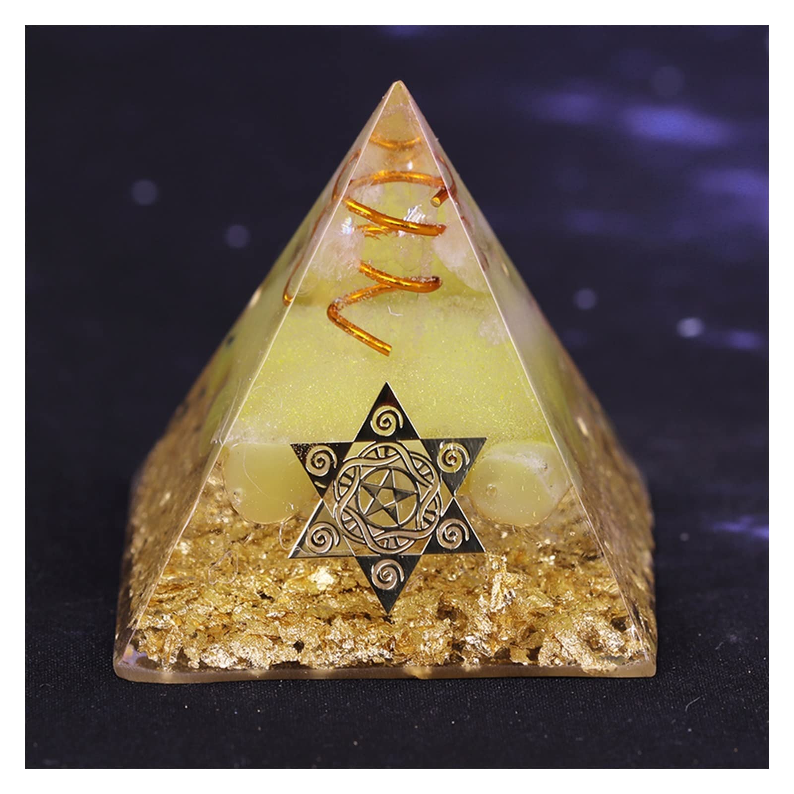 Amazon.co.jp: ピラミッドは幸運のイエロー クリスタル ピラミッドを