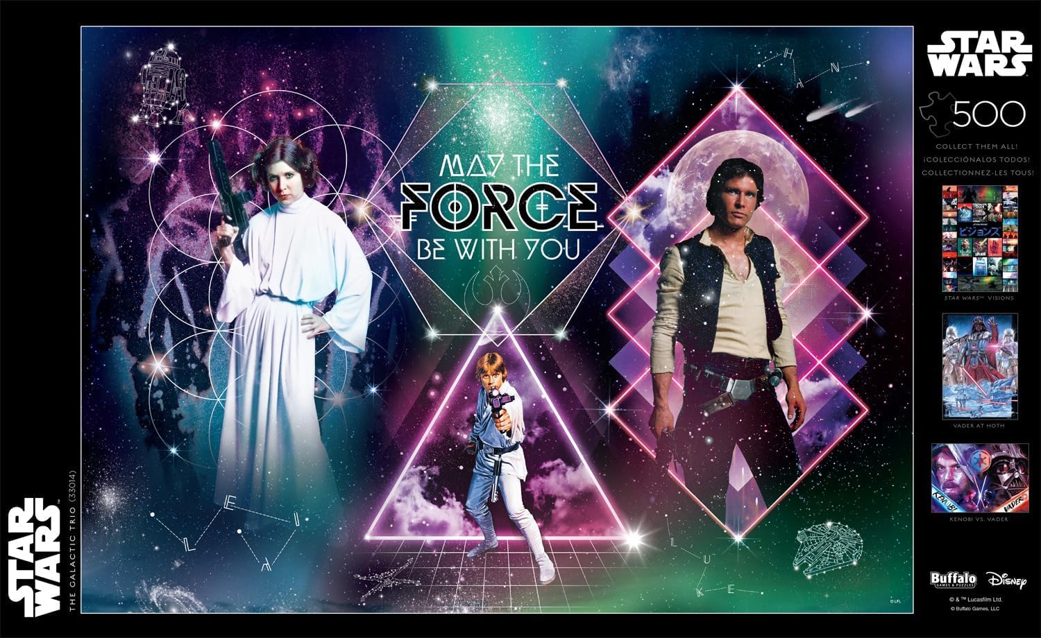 Buffalo Games - Star Wars - Galactic Trio - Puzzle da 500 pezzi per adulti impegnativo puzzle perfetto per serate di gioco - 500 pezzi Dimensioni finite è 21,25 x 15,00