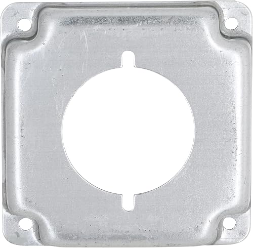 Vista 47 de Hubbell-Raco 902C 1 receptáculo dúplex de 4 pulgadas, cubierta cuadrada de trabajo expuesta, color plateado