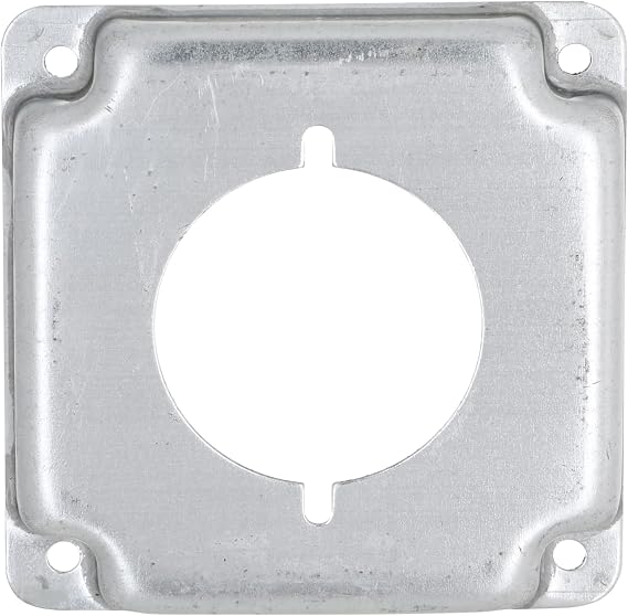 RACO 810C 30-50A Receptacle 2.141-Inch Diameter 4-Inch Square Exposed Work Cover, Gray