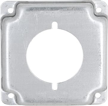 RACO 810C 30-50A Receptacle 2.141-Inch Diameter 4-Inch Square Exposed Work Cover, Gray