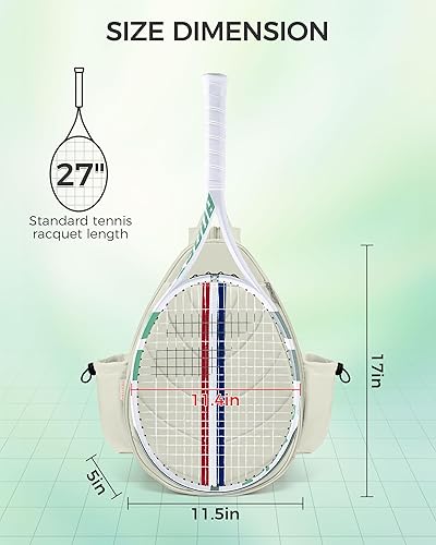 Miniatura 2 de Bolsa de tenis, mochila de tenis resistente al agua para mujeres y hombres, diseño de bandolera acolchada para tenis, pickleball, raquetas de