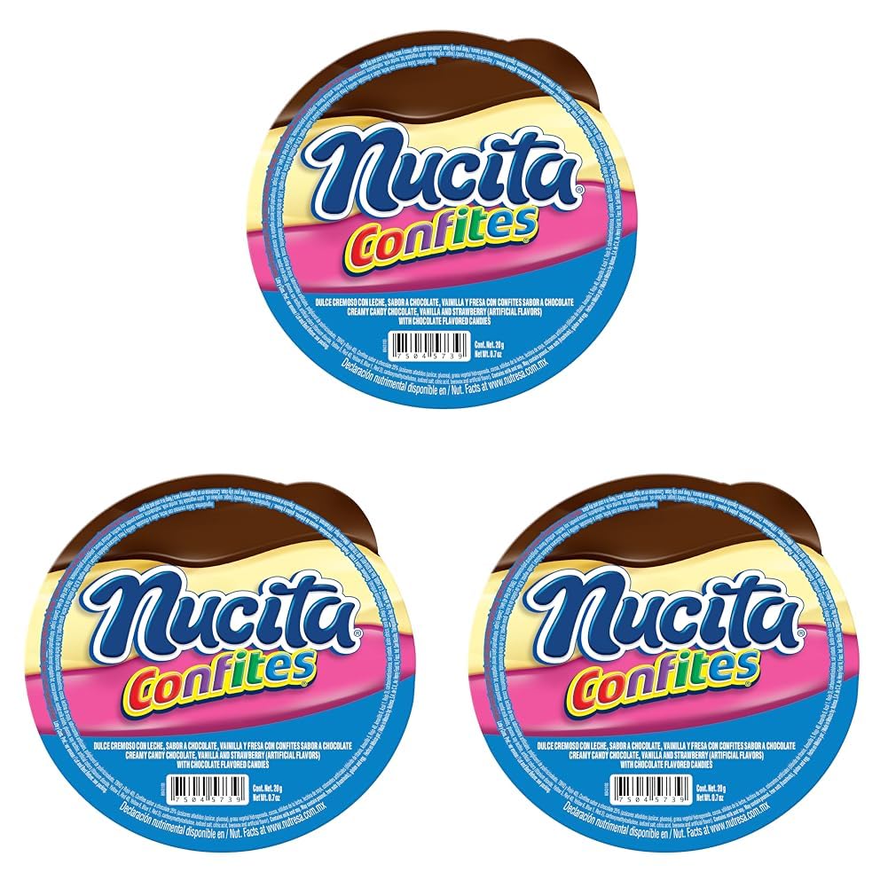 NUCITAConfites, Creamy Vanilla, Strawberry and Chocolate Candy 2.8 Oz (Pack of 6)