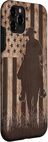 Vista 72 de iPhone SE (2020) / 7 / 8 Cowboy Rodeo Caballo de madera Patriótica Americana Bandera Cowboys Estuche de regalo