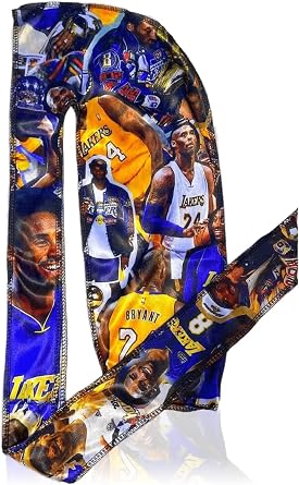 Art Silky Design Durag - Silky 360 Wave Du Rag with Long Tails and Quadruple Stitching - Smooth Silk Fabric for Comfort and Compression 24 Mamba