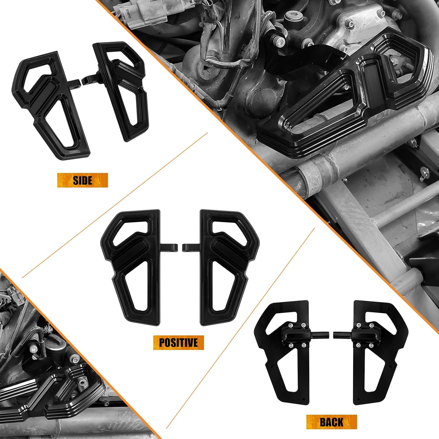 Passenger Footboards Rear Foot Peg Male Mount Foot Pegs Fit For Harley Road Glide Electra Glide Street Glide Sportster 883 1200 Softail Dyna Full black