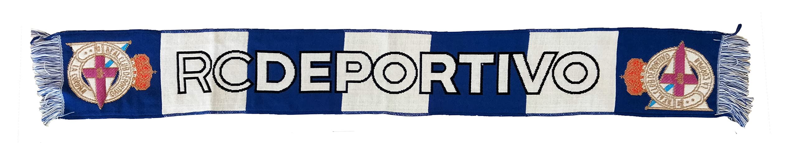 Real Club Deportivo de La Coruña Scarf Blanquiazul Vertical Stripes, Blue, 130x20