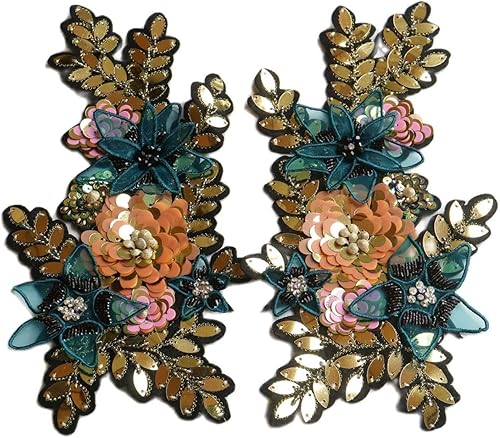 Parches de lujo con cuentas de diamantes de imitación 3D para ropa DIY coser bordado apliques lentejuelas flores parches decoración