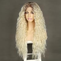 Sapphirewigs 613 Szőke Göndör Paróka - 66 cm Hosszú Hőálló Szintetikus Csipke Frontrész Női Paróka Hétköznapi és Alkalmi Viseletre 5