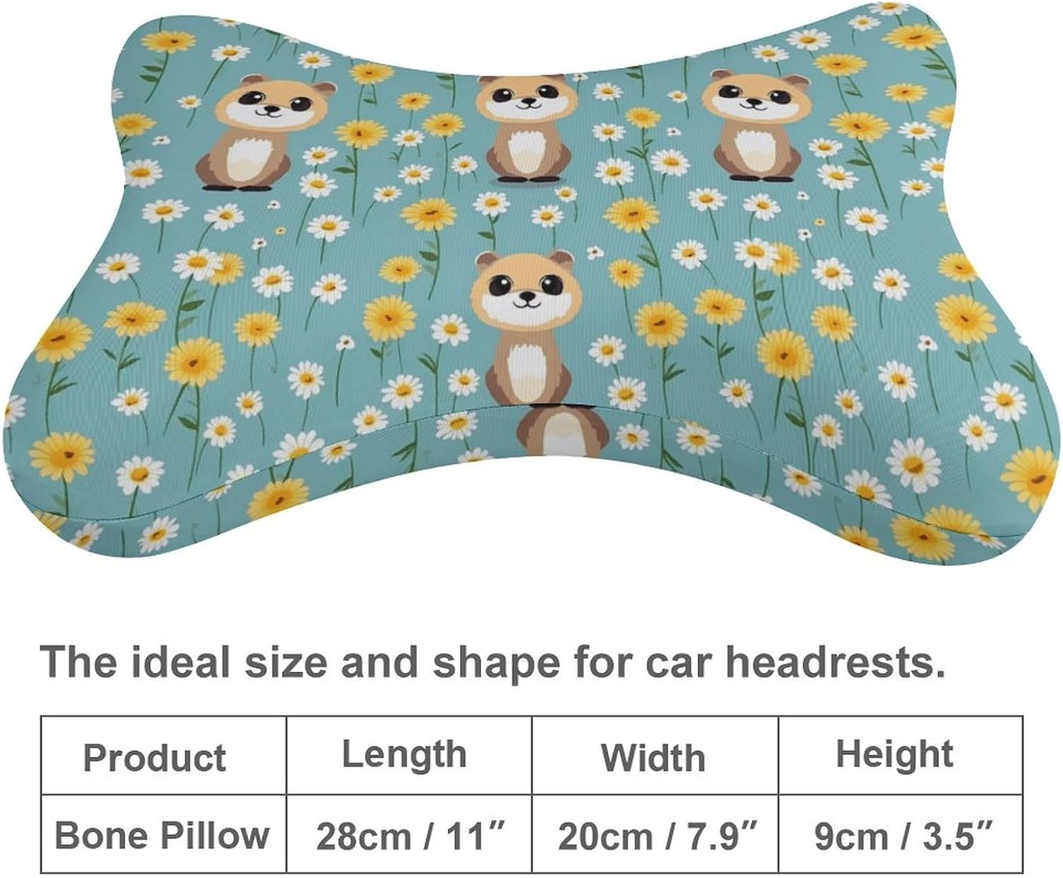 Cute Meerkat 2 Pack Car Neck Pillow Car Headrest Soft Car Pillow for Most Cars