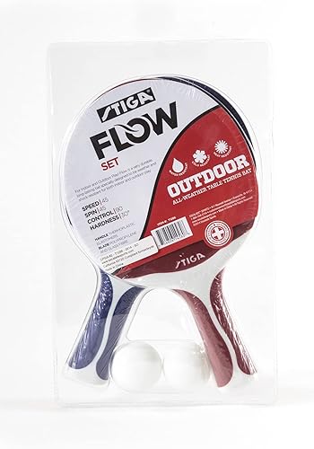 Miniatura 15 de STIGA Flow Outdoor - Juego de tenis de mesa para 2 jugadores, incluye dos raquetas al aire libre y dos pelotas al aire libre