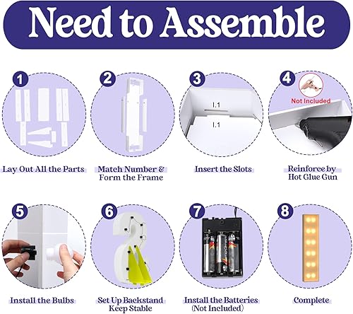 Miniatura 331 de Números iluminados grandes de 4 pies, números de marquesina 2 para decoraciones de cumpleaños de 21 para niños y niñas, números gigantes iluminados