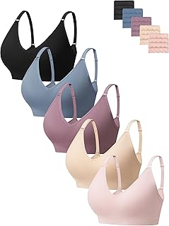 BHS Damen ohne Bügel Damen V-Ausschnitt Nahtlos Komfort Gepolstert Bustier weicher BHS Bequemer T-Shirt Soft Bra