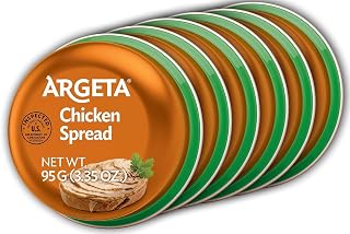 Krinos Argeta Chicken Pâté Spread, 3.35oz Tubes (6-Pack) - Ready-to-Spread Delight for Bread & Crackers