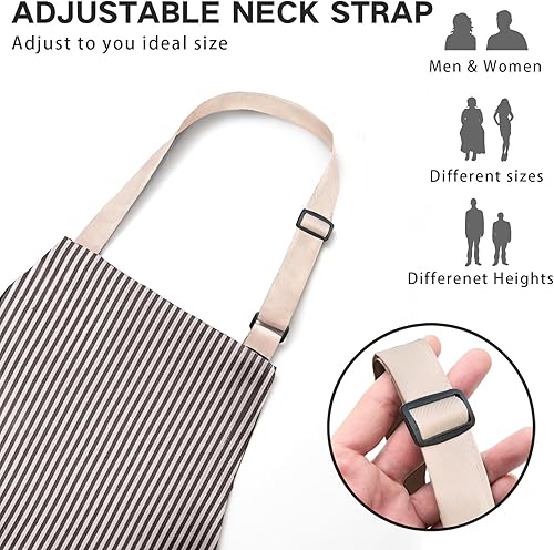 Miniatura 2 de Delantal ajustable con 2 bolsillos para cocinar, cocina, restaurante, delantales para mujeres y hombres