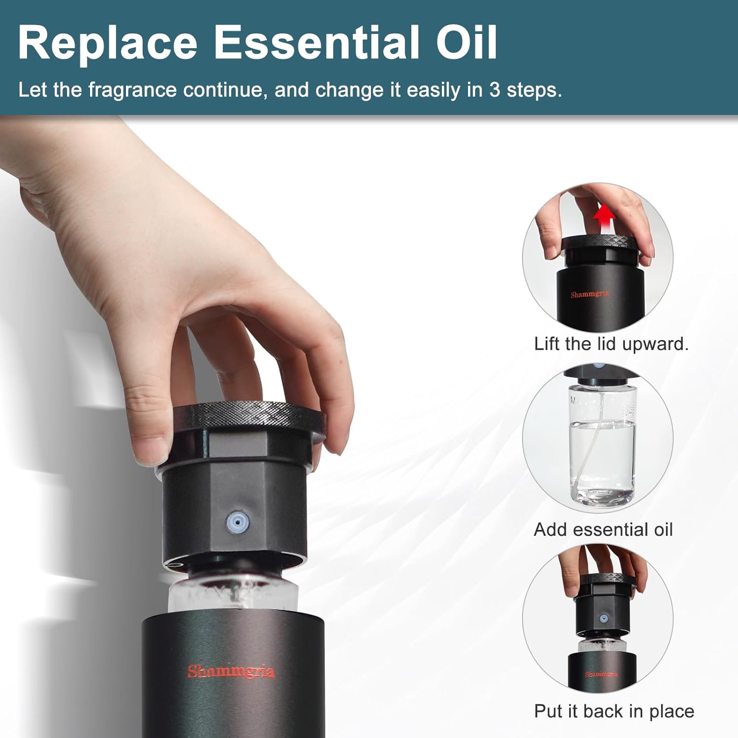 Air Diffuser Bluetooth Waterless Essential Oil Aromatherapy Diffuser with Timer, 1200 Sq Ft Coverage Fit for Home, Office, Bedroom & Spa