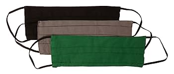 Touchstone Filter Pocket Nose Bridge Denim Look Double Layer Cotton Face Mask Reusable Machine Washable For Men, Women. (Pack Of 3). Blue Grey Pink