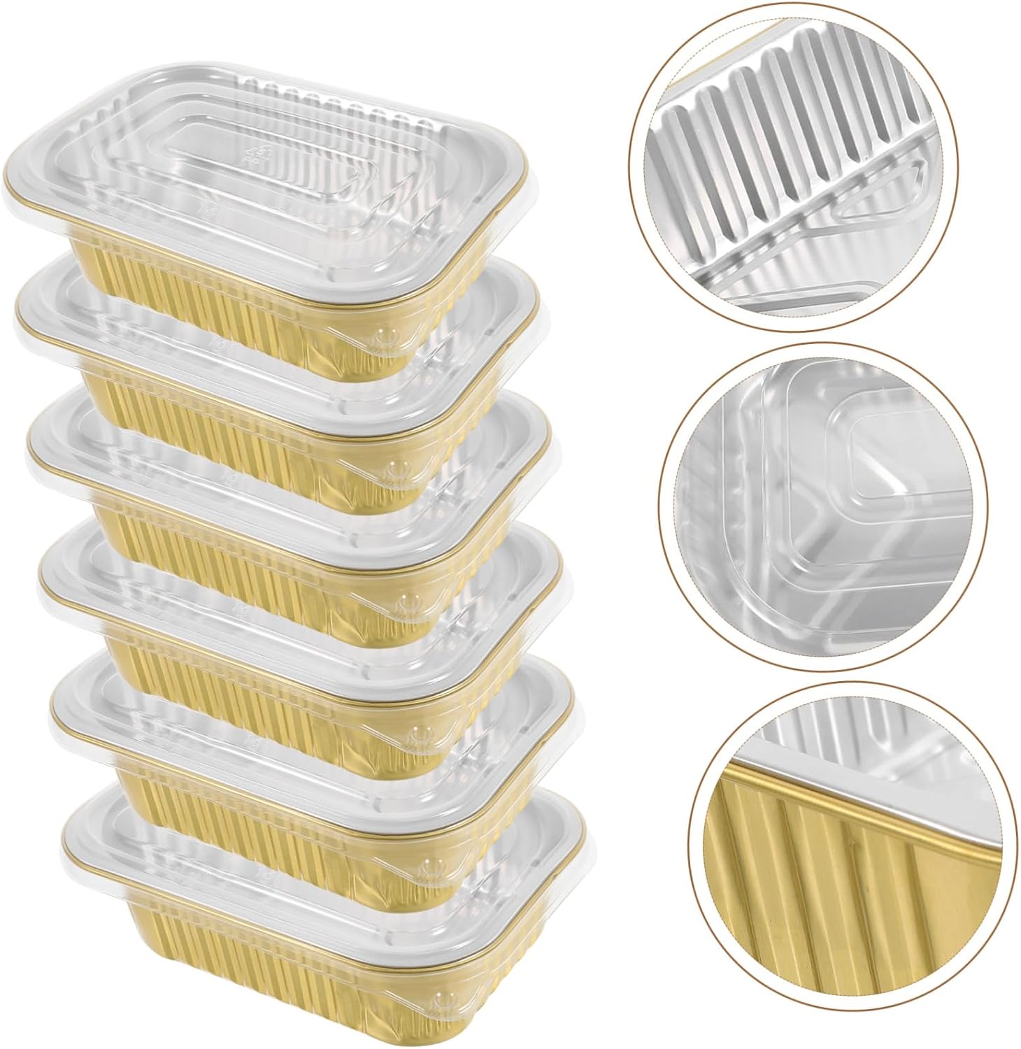 Cabilock 10 Sets Aluminum Foil Food Containers with Lids 475ml Disposable