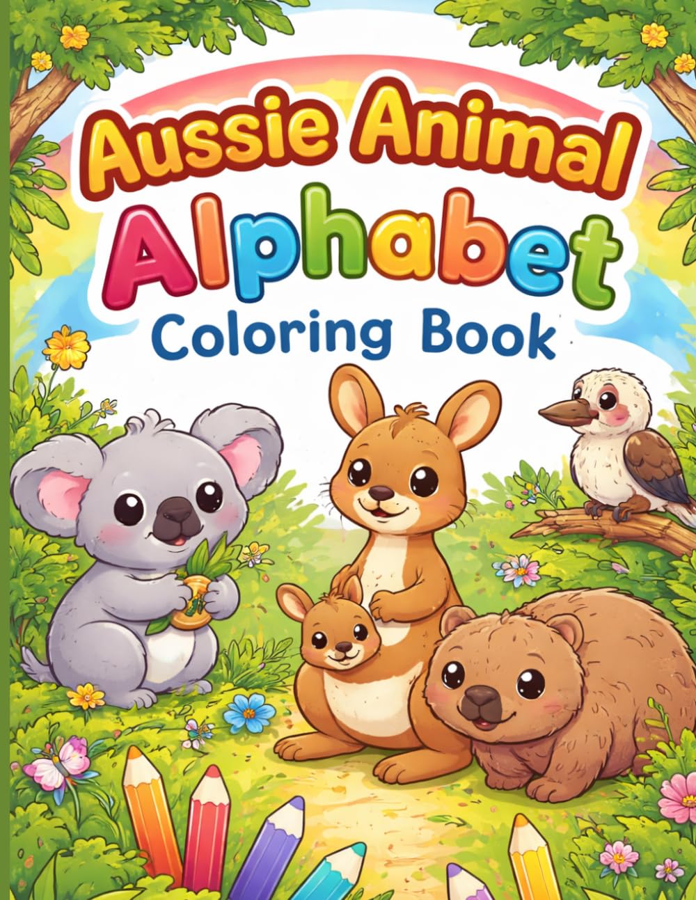 Aussie Animal Alphabet Coloring Book: Learn Your ABCs with Cute Australian Animals for Kids Ages 4–8