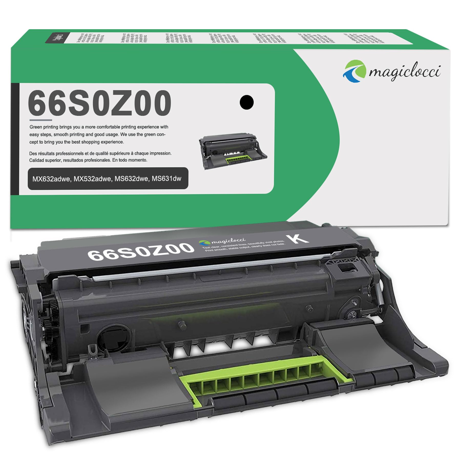 66S0Z00 Imaging Unit High Yield (1-Pack) Compatible Replacement for Lexmark 66S0Z00 Black Imaging Unit Toner Work for MX632adwe MX532adwe MS632dwe
