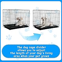 Vista 5 de Tandefio Paquete de 2 paneles divisores de jaulas para perros de 48 pulgadas, divisor ajustable de metal para perreras para perros grandes, medianos