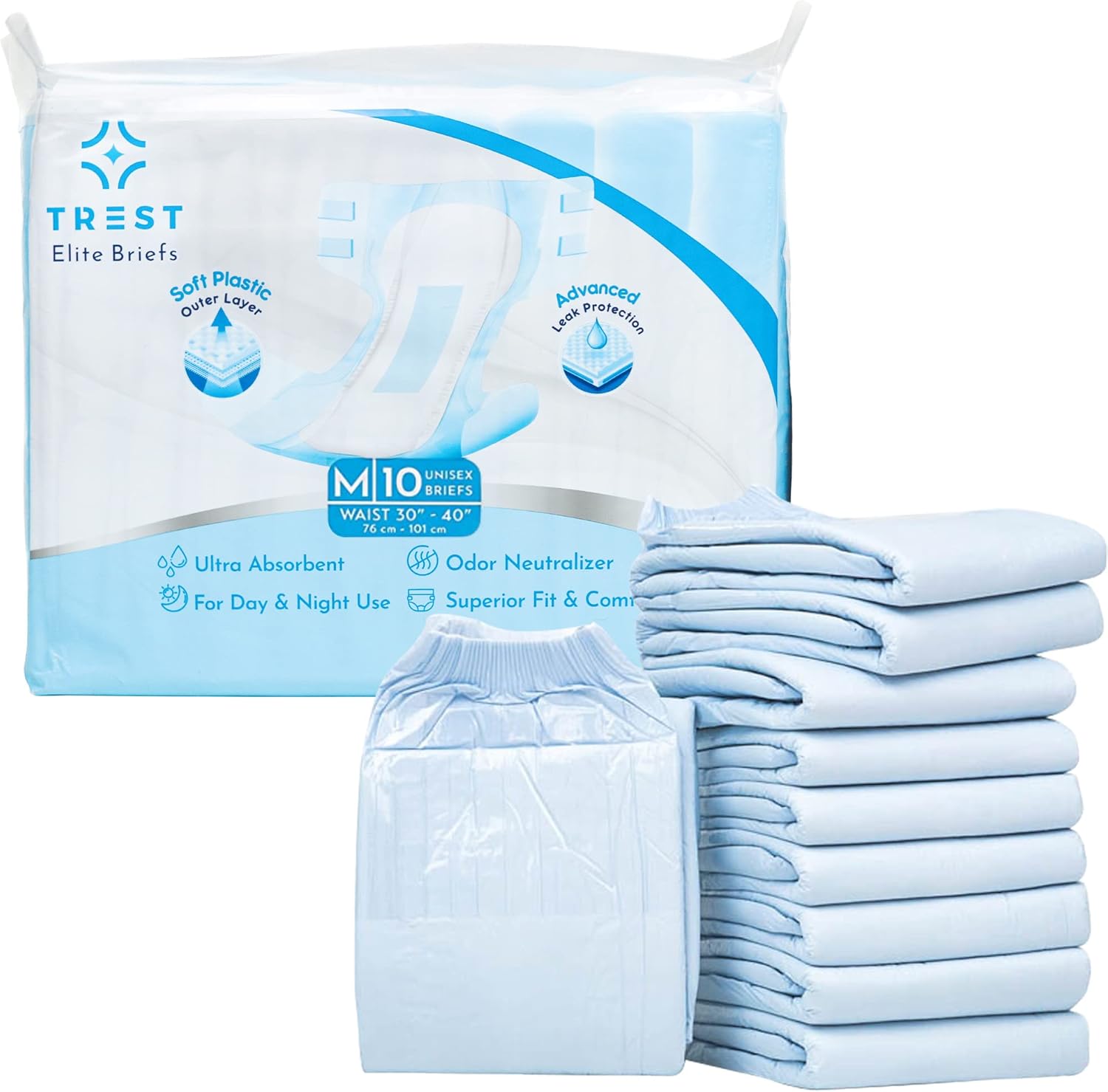 TREST Elite Briefs for Men and Women, Overnight Diapers for