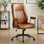 Furniliving Chenille Armless chaise de bureau avec roues, chaise de bureau rembourrée avec coussin double-couche, chaise pivotante réglable avec fond en pierre, blanc