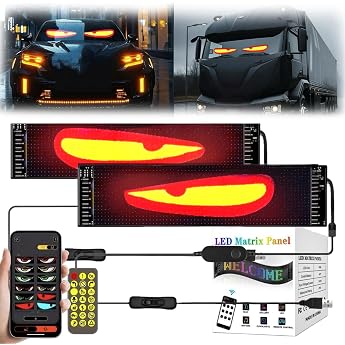 LED Eyes for Car Truck Devil Eyes Devil Eyes Display Matrix Panel USB