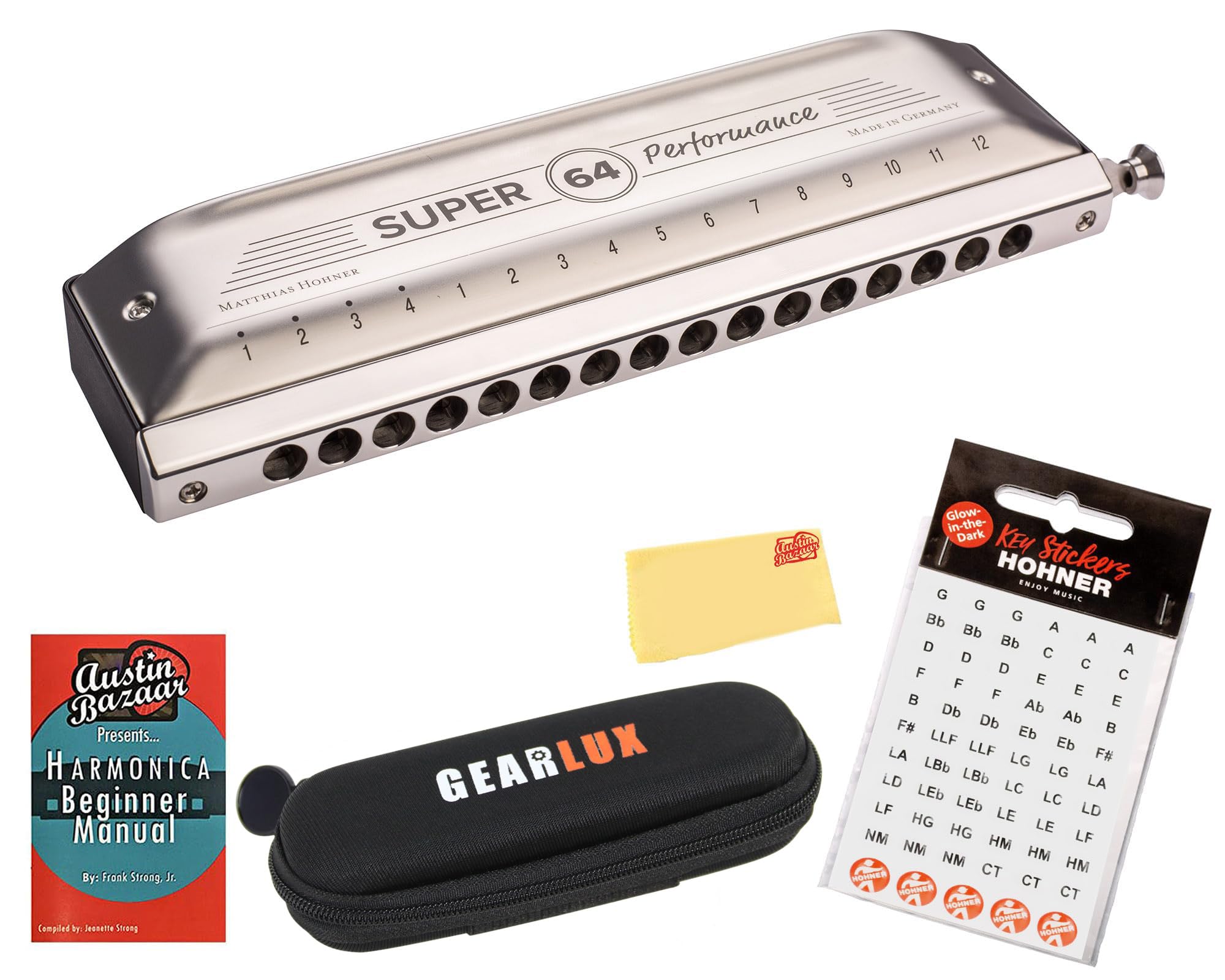 Amazon.com: Hohner 2018 Super 64 Chromonica Harmonica - Key