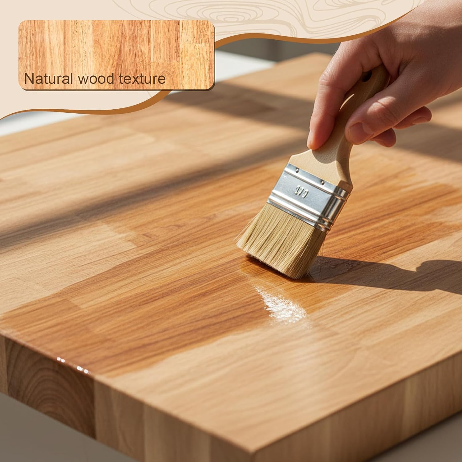 Geetery 48" x 25" x 1.2" Butcher Block Countertop, 4ft DIY Solid Wood Desk Table Top, 1.2'' Thick Waterproof Countertop, Wooden Work Bench Top for Kitchen Island Living Dining Office Workbench