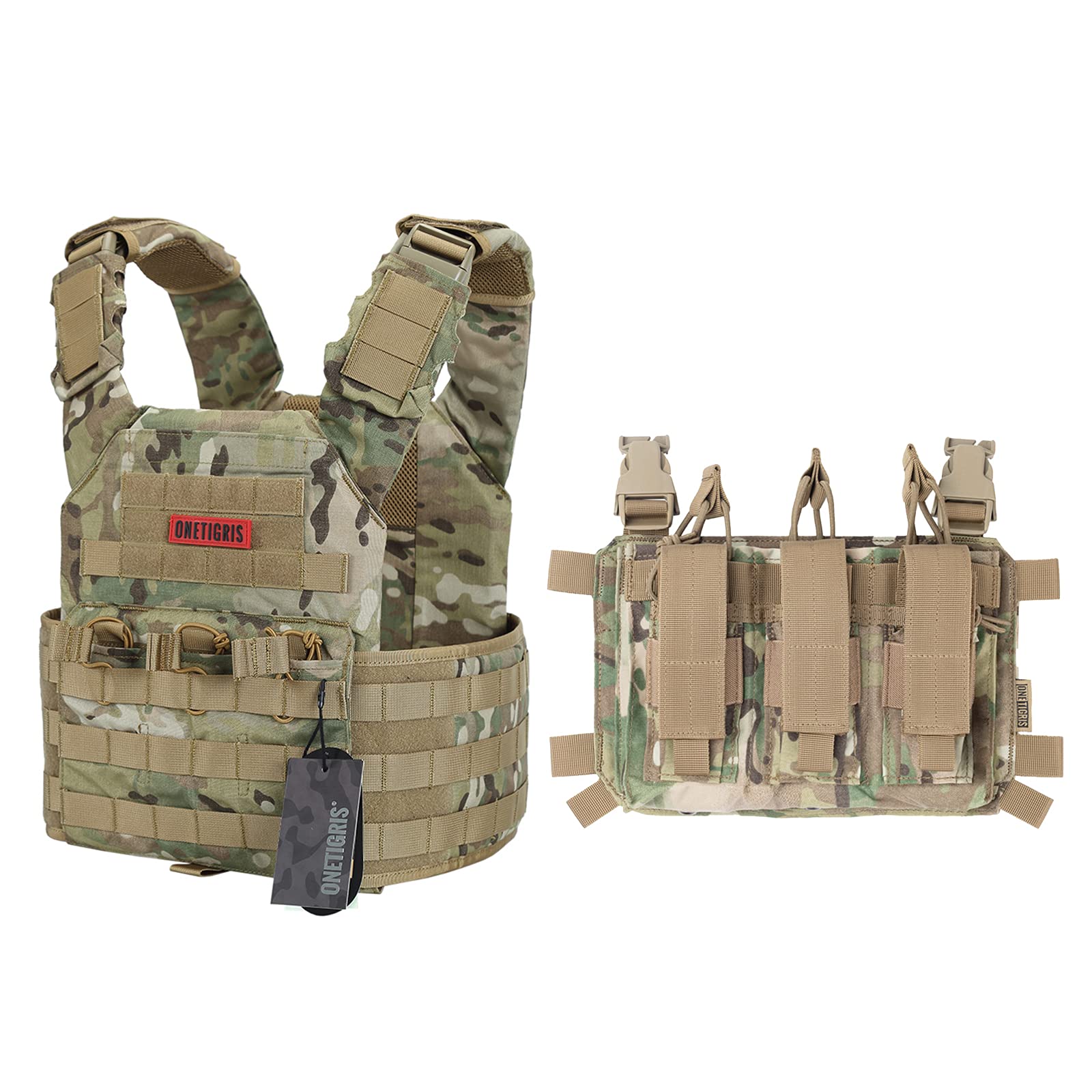 Buy Multicam Vest and Triple Kangaroo Mag Pouch Placard 02