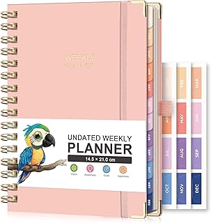 RETTACY Undated Planner - Diary Planner Notebook, Weekly and Monthly Jou...