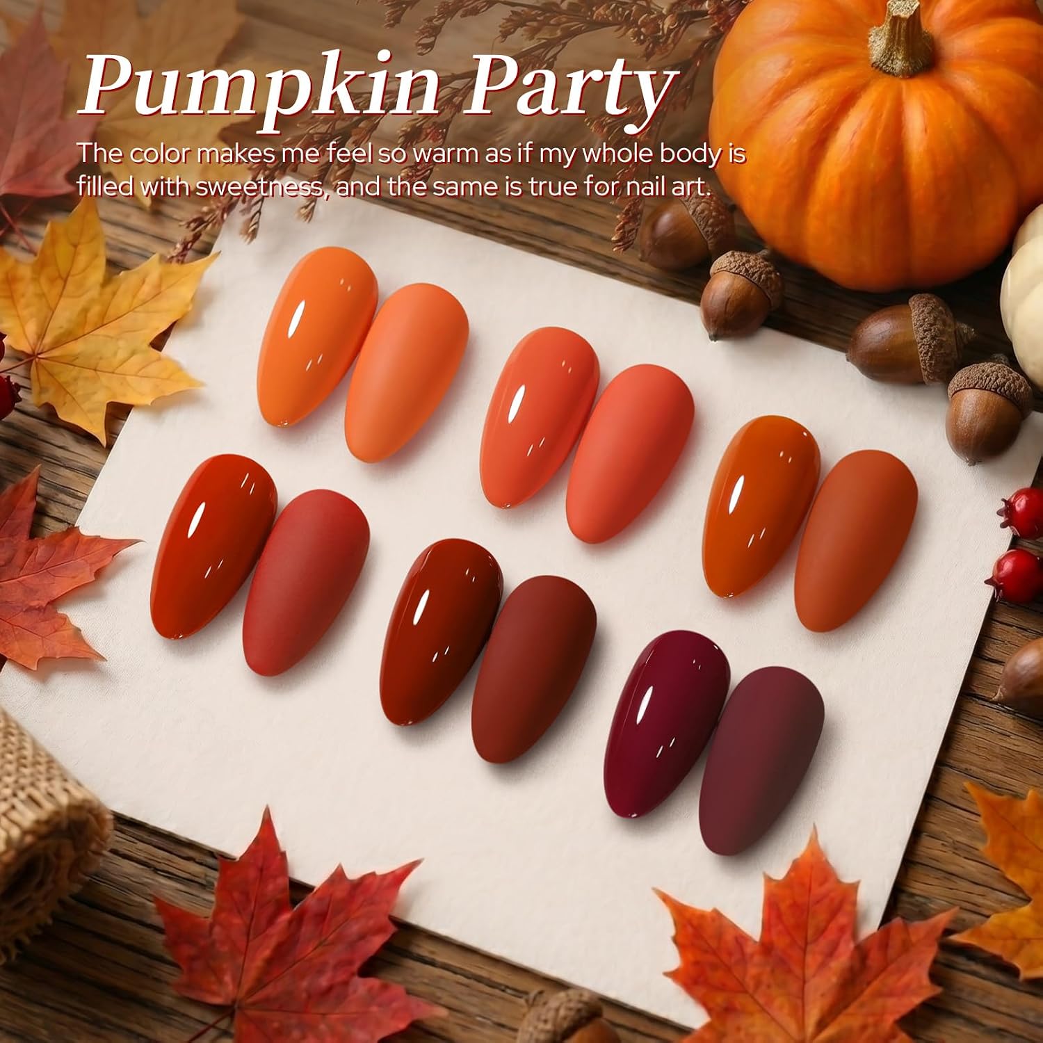 BORN PRETTY Fall Winter Gel Polish Pumpkin Orange Brown Chocolate Caramel image 2