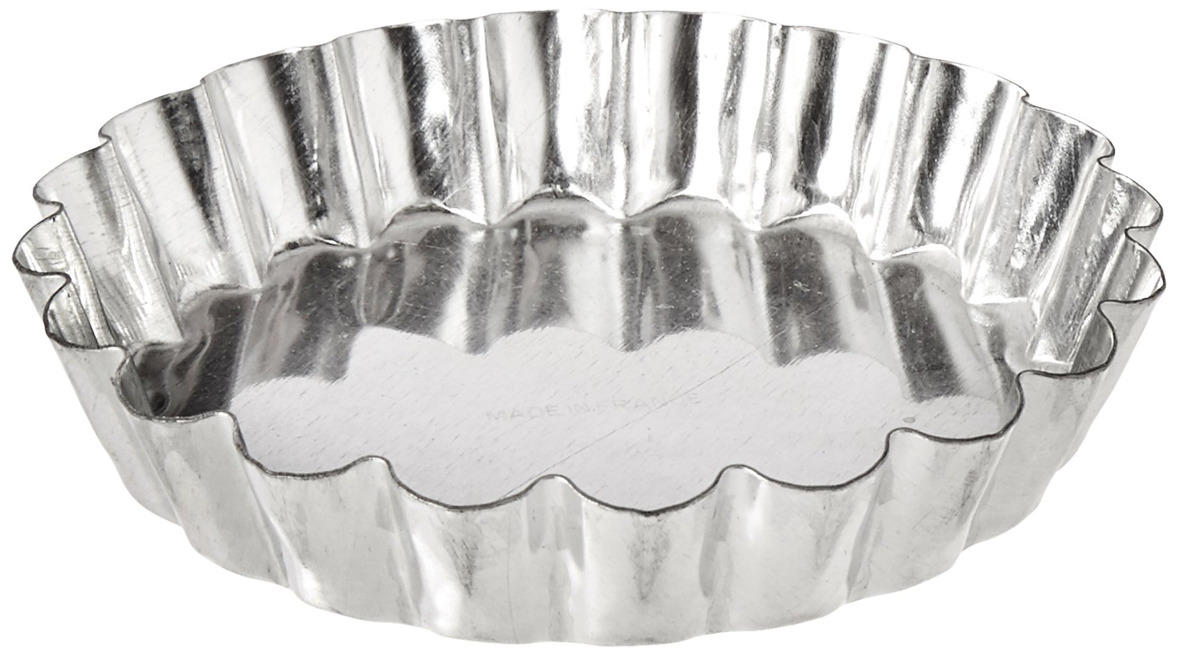 GobelSCI Scandicrafts Fluted Tart/Quiche Mold, Fixed Bottom 3-7/8-inch Diameter, Tinplate